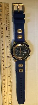 $49.99 • Buy DANIEL STEIGER RENEGADE Rose Gold & Blue Men's Chronograph Watch 9346B-M Tested
