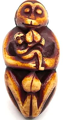 $39.97 • Buy Carved Resin Monkey W Twins Pendant Sz. 48mm X 22mm X 24mm VTG Detailed Bead