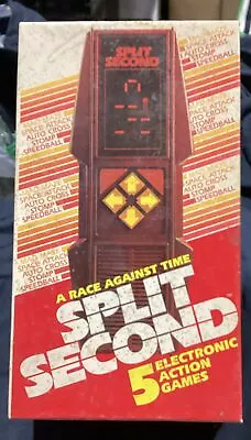 Vintage 1980's SPLIT SECOND Handheld Electronic Video Arcade Game By Parker Bros • $27