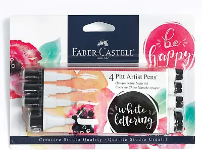 Faber-Castell White Pitt Artist Pen Set - 4 Opaque White India Ink Artist Marker • $24.57