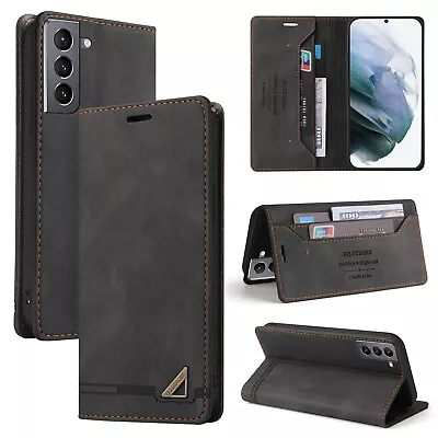 Flip Magnetic PU Leather Wallet Card Pocket Kickstand Case Cover For Samsung • £8.39