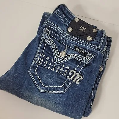 Miss Me Womens Size 26 JE5180E6X Easy Boot Denim Jeans Embellished Measure 30x32 • $29.99