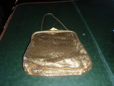 Vintage Oroton Gold Mesh Handbag Purse Bag  Chain Mail Evening Bag With Mirror • £30