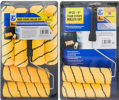 £9.99 • Buy 9  Paint Roller Set Decorating Painting Pack Woven Tiger Stripe Rollers