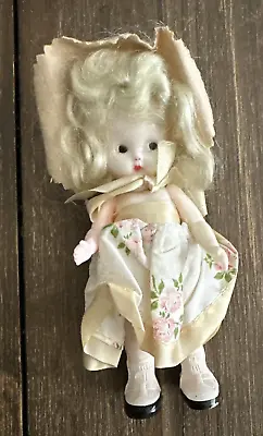 Vintage S & E Celluloid Jointed Doll Blonde Hair 6.5 Inches READ • $13.87