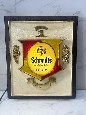 VINTAGE 1960's SCHMIDT'S OF PHILADELPHIA LIGHTED BEER BAR WALL SIGN - WORKING • $79.99