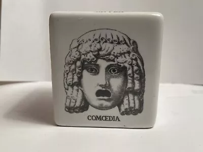 Vintage Piero Fornasetti Maschere Poercelain Paperweight Cube Rare Mid Century  • $152.50