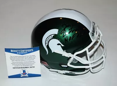 JOE DELAMIELLEURE Signed (MICHIGAN STATE) Mini Football Helmet BECKETT Z05750 • $85