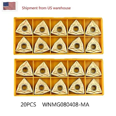 20pcs WNMG080408-MA WNMG432 Carbide Inserts For CNC Lathe Tool Handle MWLNR 08 • $24.99