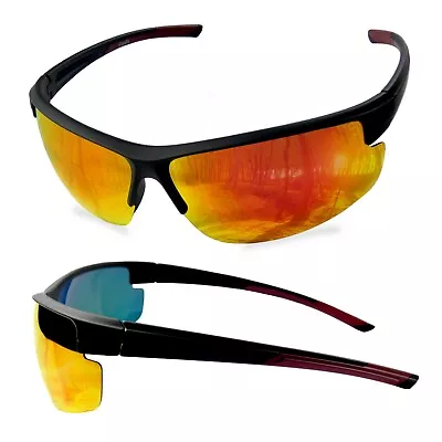 Clearance Sports Sunglasses For Men UV Protection Retro Sunglasses Wrap Around • $10