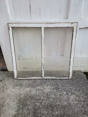 Vintage Farmhouse Old Wood Window Sash 2 Pane Window Frame 28 3/4 X 32 X 1 1/2 • $125