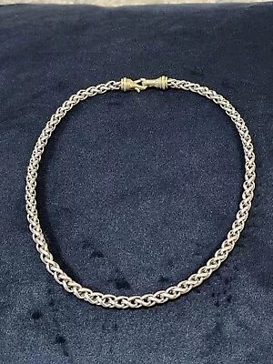 David Yurman Sterling Silver & 14K Yellow Gold Clasp 18” Wheat Chain 6mmNecklace • $469.99