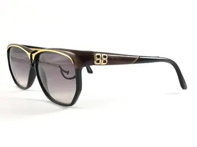 Vintage Balenciaga 2057 Black & Brown 1980's Sunglasses Made In France • $349