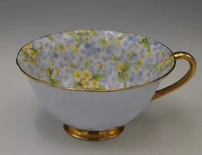 Shelley Bone China Primrose Chintz Blue Oleander Shape Teacup Only Vintage • $69.75