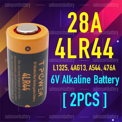 2x Tpower 4LR44 Alkaline Battery 6V Citronella Barking Dog Collar L1325 28A A544 • $3.55