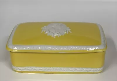 Vintage Union T Musterschutz Czech Cameo Yellow Covered Butter Dish. • $65