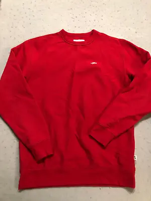 Vans Men's Medium Sweatshirt Red Fleece Pullover Crewneck • $34.99