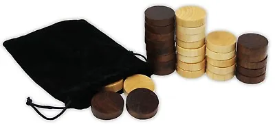 DA VINCI 1.25 Inch Wood Backgammon Or Checkers Pieces - 30 Pieces With Bag • $9.99