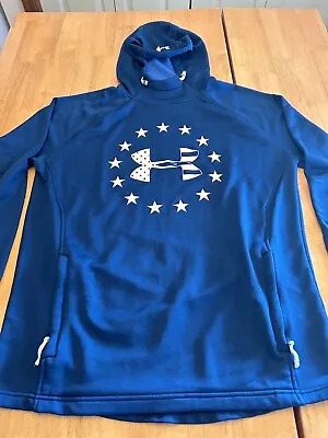 Under Armour Tech Terry Freedom Hoodie Blue Men’s Large Loose • $11