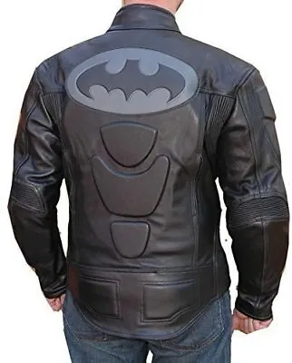 $199.99 • Buy Mens Batman Motorcycle New Black Cowhide Armored Biker Leather Racing Jacket