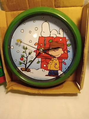 Vtg NOS Peanuts Charlie Brown Christmas Carol Musical Wall Clock Peanuts • $24.99