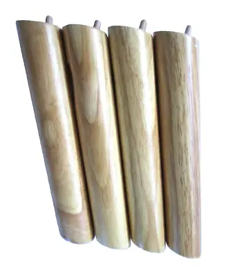 Wooden Furniture Legs Set Of 4 Solid Natural Wood Tapered Legs W/Dowels 10 In • $16.80