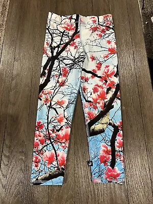 Womens Terez Spring Floral Sakura Cherry Blossoms Leggings New XS Cropped • $18.20