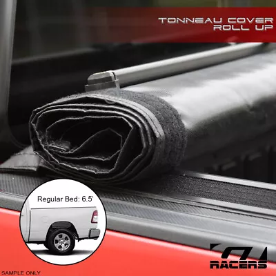 For 2019-2024 Ram 1500 6.4 Ft Bed Lo Pro Roll Up Lock Tonneau Cover W/Velcro V2 • $180