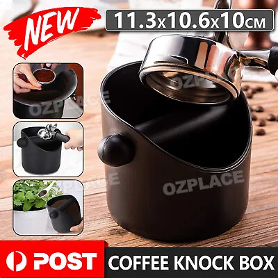 $13.25 • Buy Black Coffee Waste Container Espresso Grind Knock Box Tamper Tube Bin Bucket AU