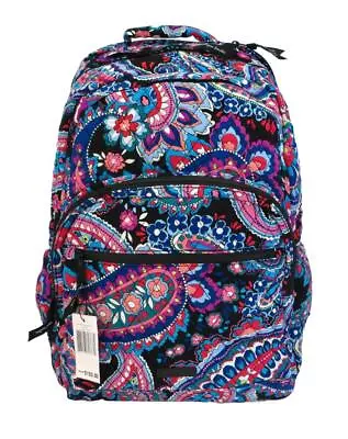 New NWT Vera Bradley Haymarket Paisley Black Floral LG Essential Laptop Backpack • $89.99