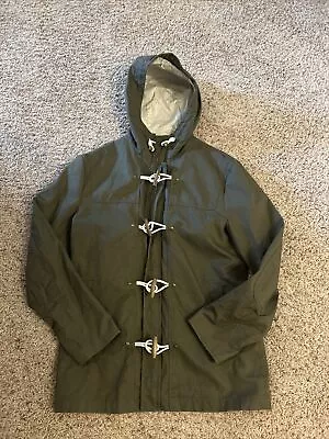 H&M Jacket Mens 38R Green Fisherman  Sailor Toggle Coat Hooded Casual • $35