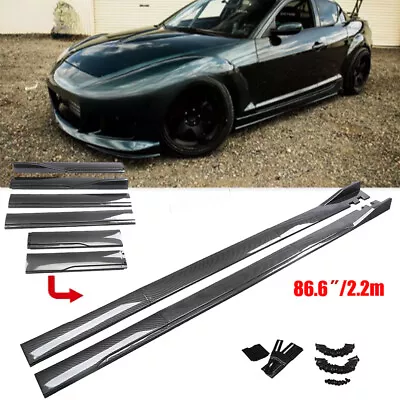 For Mazda MX-5 RX-8 86.6  Carbon Style Side Skirt Extension Rocker Panel Lips • $94.99