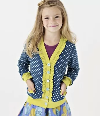 Matilda Jane Girls American Spoon Polka Dot Cardigan 6 Easter • $4.99