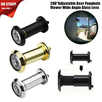 £7.22 • Buy 220° Adjustable Door Peephole Viewer Wide Angle Eye Spy Sight Hole Glass Lens