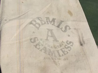 Antique Bemis A Seamless Extra Heavy Farm Grain Flour Sack Bag • $15