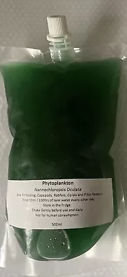 Live Marine Phytoplankton Nannochloropsis Oculata 1 Litre.Feed For Copepods Etc. • £11.49