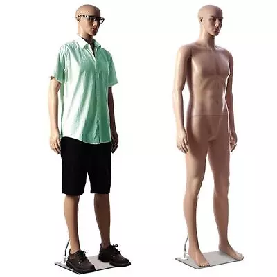 Full Body Male Mannequin Plastic Realistic Head Turns Dress Form 183cm /w Base • $79.99