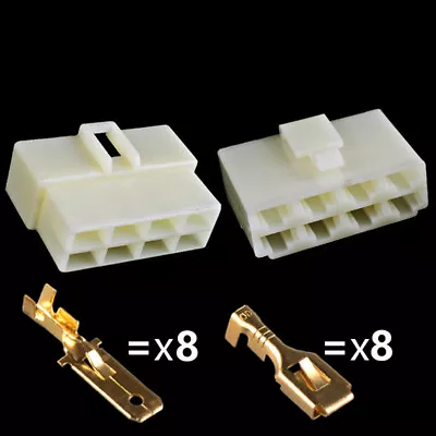 6.3mm Pin Plug Electrical Wiring Multi-Connector Terminals 1/2/3/4/6/8 Way Car • £48.11