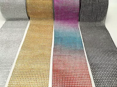 £2.59 • Buy Reduce To Clear Diamante Effect Rhinestone Mesh Ribbon Trimming Bridal Craft 