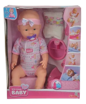 Simba 105039005 - New Born Baby Doll With Drinking And Oozing Function 43cm • £34.38