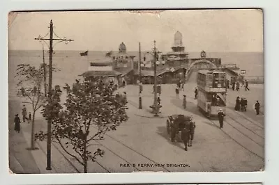 £1 • Buy Early Real Photo Postcard, Tram 98, Pier Entance, New Brighton
