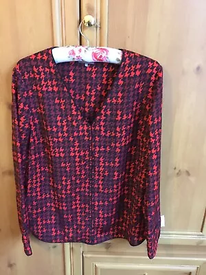 JAEGER Blouse Red Mix Size 12 BNWT. • £5.04