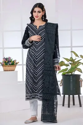 Lakhany 2 Piece Stitched Chikankari Embroidered Cambric Shirt And - LSM-2739 • £39.99