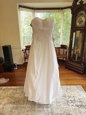Size 12–Brand New Wedding Dress With Train 22 • $79