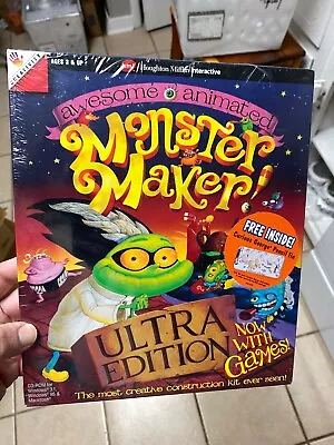 Awesome Animated Monster Maker Ultra Edition 1997 CD-ROM PC Game BIG BOX RARE! • $75