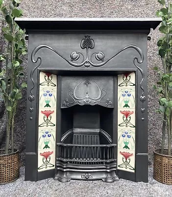 £740 • Buy Cast Iron Tiled Fireplace / Fire / Victorian / Edwardian Style / Solid Fuel