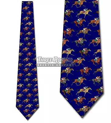 Horse Racing Royal Blue Tie Men's Equestrian Neck Ties Jockeys Necktie New • $18.75
