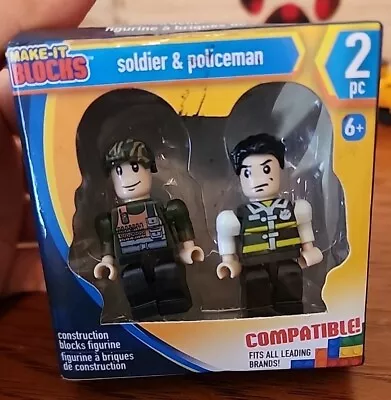 2019 MAKE-IT BLOCKS Soldier & Policeman Figurines NEW In The Box!!! • $16.94