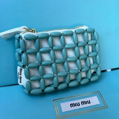 [Genuine Product] MIU MIU Novelty Accessory Pouch Light Blue New Without Box • $67.50