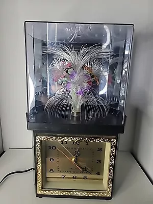 Vintage STAREX Fiber Optic Flower Clock Rotating Motion Lamp Taiwan Tested • $54.50